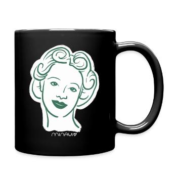 30s / Woman Portrait / Women's Power / minavi - Full Colour Mug - black - Right