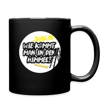 Wie kommt man in den Himmel? - Jesus - Tasse einfarbig - Schwarz - Rechts