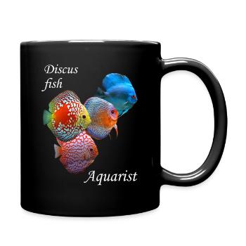 DISKUS FISH AQUARIIST - VERSCHIEDENE DISKUSFISCHE GRAFIK - Tasse einfarbig - Schwarz - Rechts