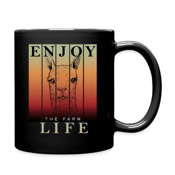 Alpaga Lama Profitez de la vie à la ferme - Mug uni - noir - Droite