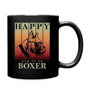 Boxer Hund Dog Dad - Tasse einfarbig - Schwarz - Rechts