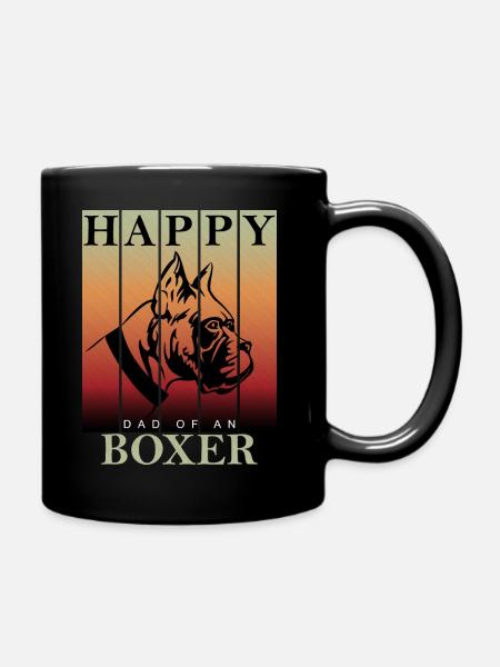 Boxer Hund Dog Dad - Full Colour Mug - black