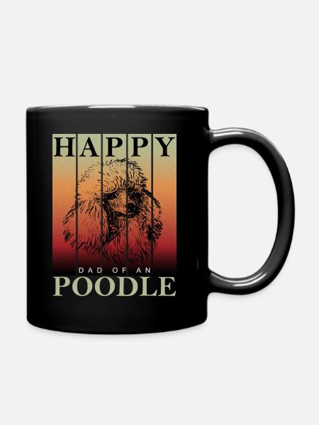 Pudel Hund Hunde Dad - Tasse einfarbig - Schwarz