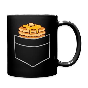 Crêpes - Dans la poche de poitrine / poche de chemise - Mug uni - noir - Droite