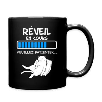 Chat Réveil en Cours Humour Animaux De Compagnie - Mug uni - noir - Droite