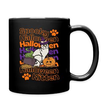Burmilla Halloween Katze. Spooky Halloween Cat. - Tasse einfarbig - Schwarz - Rechts