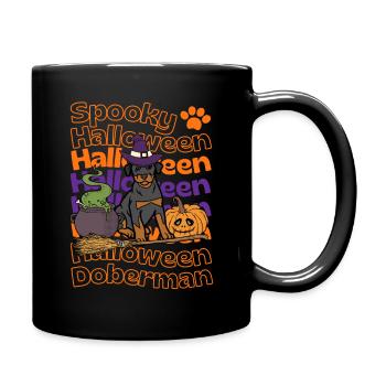 Doberman Halloween Dog Spooky Halloween Doberman - Full Colour Mug - black - Right