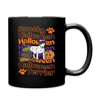 Bullterrier Halloween Spooky Halloween Terrier - Tasse einfarbig - Schwarz - Rechts