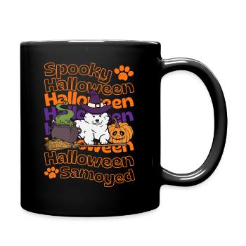Samojede Halloween Hund Spooky Halloween Samoyed - Tasse einfarbig - Schwarz - Rechts