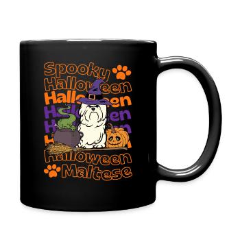 Malteser Halloween Hund Spooky Halloween Maltese - Tasse einfarbig - Schwarz - Rechts