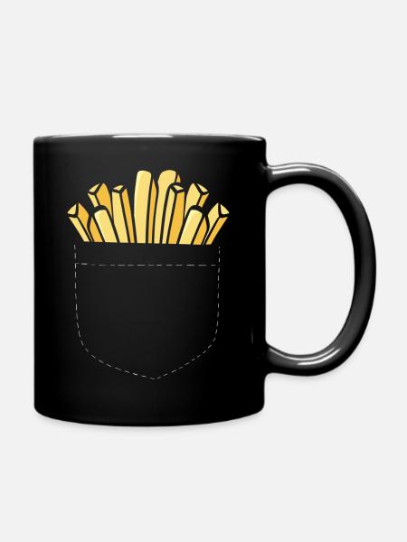 Pommes Frites Pommes Geschenk Pommes Fritten Spruc - Tasse einfarbig - Schwarz