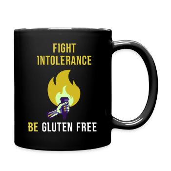 Intoleranz bekämpfen Glutenfrei sein Lustige Ernäh - Tasse einfarbig - Schwarz - Rechts