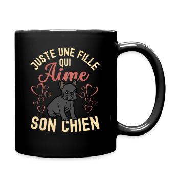 Amant de bouledogue français mignon kawaii - Mug uni - noir - Droite