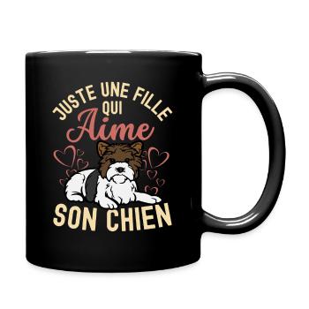 Mignon Biewer Terrier Chiot Kawaii - Mug uni - noir - Droite