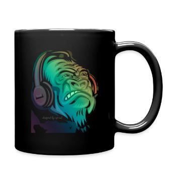 Music Monkey grün - Tasse einfarbig - Schwarz - Rechts