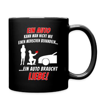 Ein Auto braucht Liebe Tuning Schrauber Werkstatt - Tasse einfarbig - Schwarz - Rechts