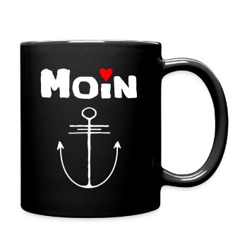 moin anker Miesmuschelartwuermchen - Tasse einfarbig - Schwarz - Rechts