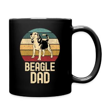 Beagle Papa Dog cute Beagle retro vintage - Full Colour Mug - black - Right