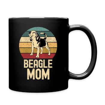 Beagle Mama retro vintage - Tasse einfarbig - Schwarz - Rechts