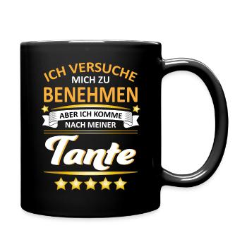 Tante Spruch - Tasse einfarbig - Schwarz - Rechts