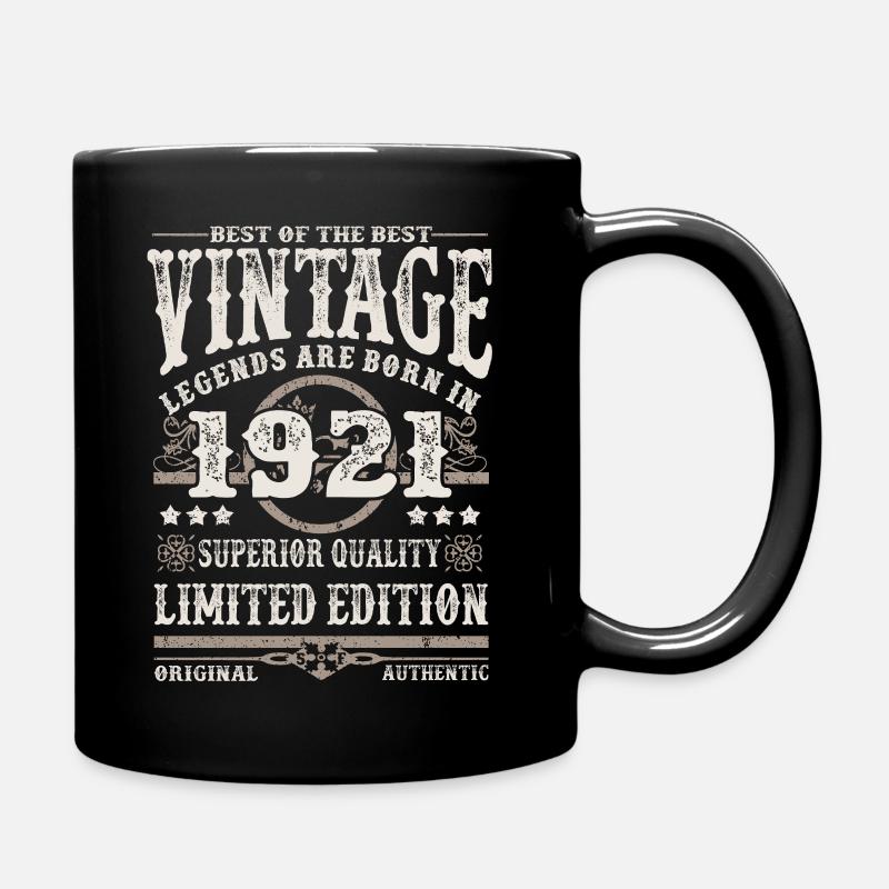 Legends are born in 1921 - Full Colour Mug - black