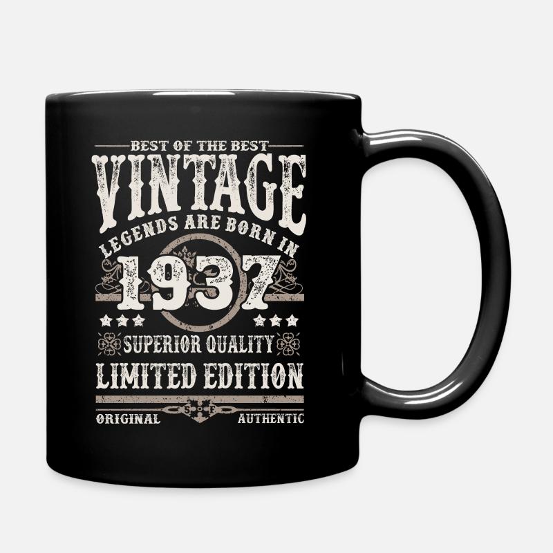 Legends are born in 1937 - Full Colour Mug - black