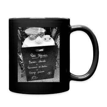 Foto: Pariser Frühstück - Tasse einfarbig - Schwarz - Rechts