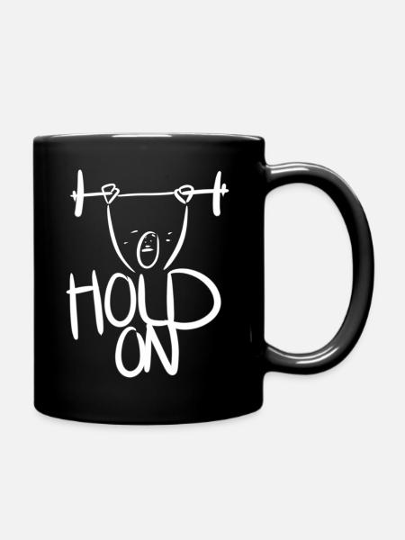 Hold On - Funny Gym - Full Colour Mug - black