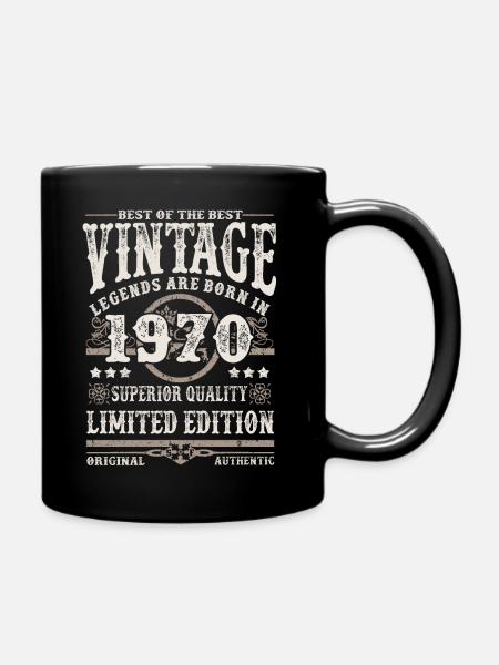 Legends are born in 1970 - Full Colour Mug - black