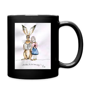 Mut-mach -T-Shirts: Hase, du bist soooo klug! - Tasse einfarbig - Schwarz - Rechts