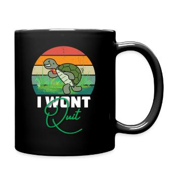Turtle I won't Quit never give up - Full Colour Mug - black - Right