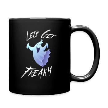Lets Get Freaky Happy Halloween Dancing Ghost - Full Colour Mug - black - Right