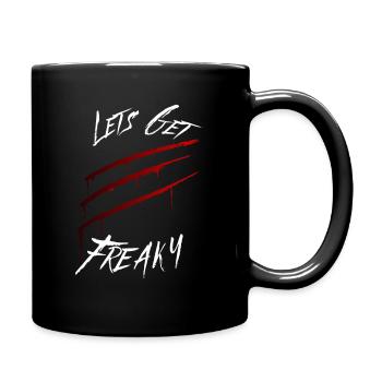 Lets Get Freaky Halloween Scary Bloody Claw Mark - Full Colour Mug - black - Right