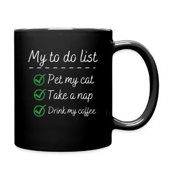 my to do list cat lover cat coffee shirt - Full Colour Mug - black - Right