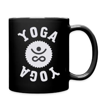 Yoga for fans of asana, meditation, mindfulness - Full Colour Mug - black - Right