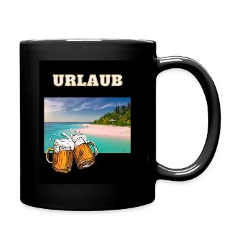 Urlaub - Tasse einfarbig - Schwarz - Rechts