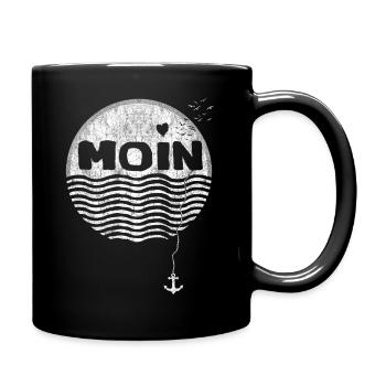 Moin Anker Logo - Tasse einfarbig - Schwarz - Rechts