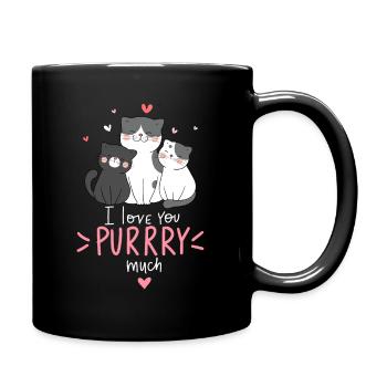 Cat love for cat lovers - Full Colour Mug - black - Right