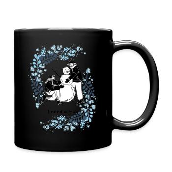 winter hug - Tasse einfarbig - Schwarz - Rechts