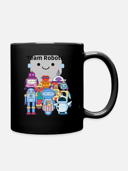 Team Roboter - Tasse einfarbig - Schwarz