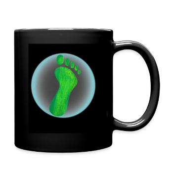 Footprint - Tasse einfarbig - Schwarz - Rechts