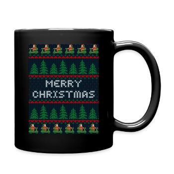 Merry Christmas Roller - Tasse einfarbig - Schwarz - Rechts