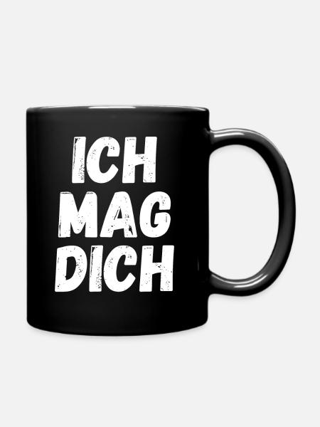 Ich mag dich - Tasse einfarbig - Schwarz