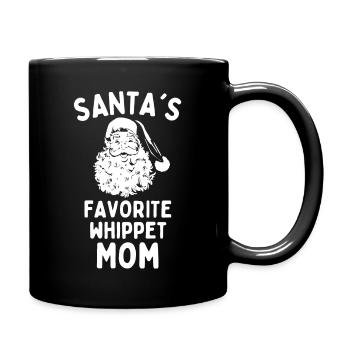Weihnachten Whippet mom Santa's Favorite Whippet - Tasse einfarbig - Schwarz - Rechts