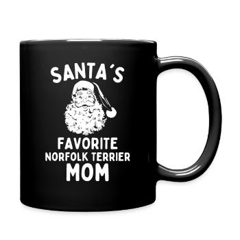 Christmas Norfolk Terrier mom - Full Colour Mug - black - Right