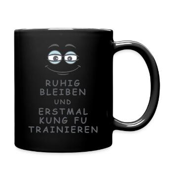 Kung Fu trainieren - Tasse einfarbig - Schwarz - Rechts