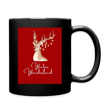 Reindeer and Winter Wonderland🦌 - Tasse einfarbig - Schwarz - Rechts