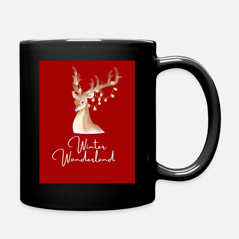 Reindeer and Winter Wonderland🦌 - Tasse einfarbig - Schwarz