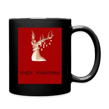 Reindeer/Winter Wonderland - Tasse einfarbig - Schwarz - Rechts