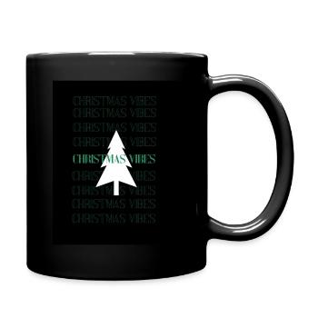 Christmas vibes with simple Christmas tree🌲 - Full Colour Mug - black - Right